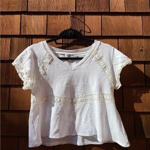 Claudie Pierlot White Lace Trim Top